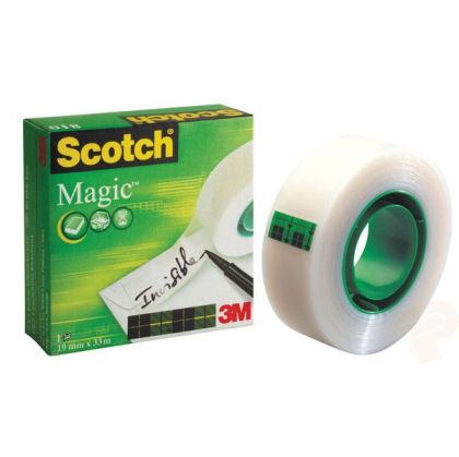 Лепяща лента Scotch Magic 810 Канцеларска невидима 19 mm x 33 m, Безцветна