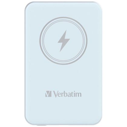 Външна батерия Verbatim MCP-5BE Power Pack 5000 mAh with UBS-C® PD 20W / Magnetic Wireless Charging 15W Blue