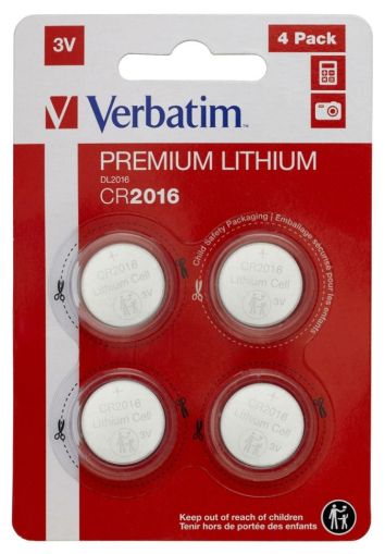 Батерия Verbatim LITHIUM BATTERY CR2016 3V 4 PACK