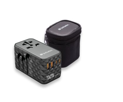 Адаптер Verbatim UTA-06 GaN III Universal Travel Adapter with 2 x USB-C PD 100W & QC 4+ / 2 x USB-A QC 3.0