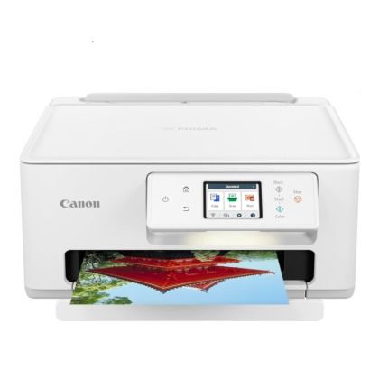 Мастилоструйно многофункционално устройство Canon PIXMA TS7650i All-In-One, White + Canon Photo Cube and Frame + PP-201 5x5” Photo Paper Plus Glossy II (40 sheets) - Creative Pack, Blue