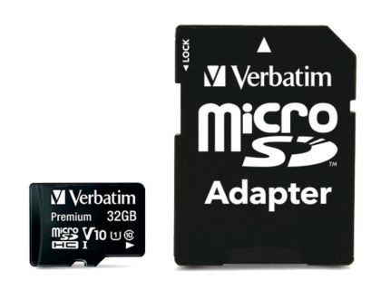 Памет Verbatim Premium micro SDHC 32GB Class 10 (Incl. Adaptor)