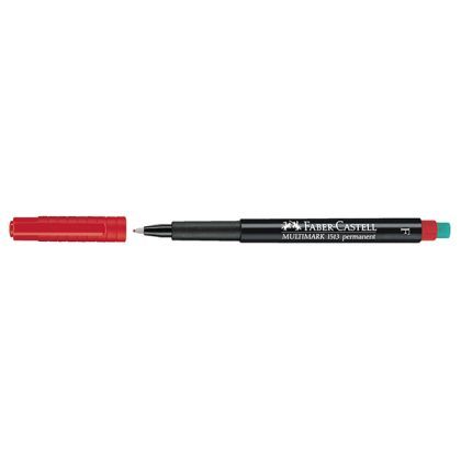 Универсален перманентен OHP маркер Faber-Castell 1513 F 0.6 mm Червен