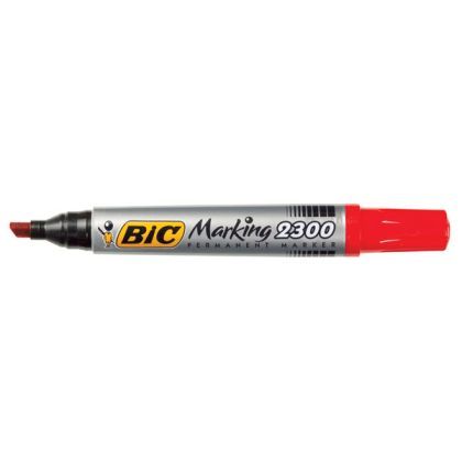 Перманентен маркер Bic 2300 Скосен връх 3.1-5.3 mm Червен