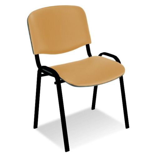 Стол ISO Black Посетителски, Изкуствена кожа, Бежов