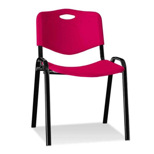 Стол ISO Plastic Black Посетителски, Пластмаса, Червен
