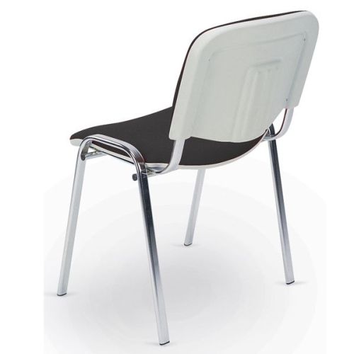 Стол ISO Bianco Chrome Посетителски, Изкуствена кожа, Черен