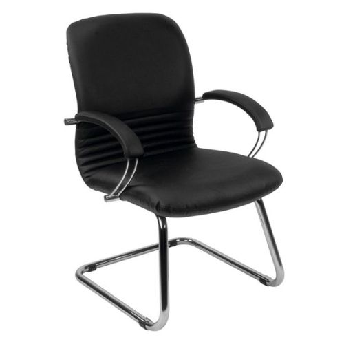 Стол Mirage Steel CF LB Посетителски, Изкуствена кожа, Черен