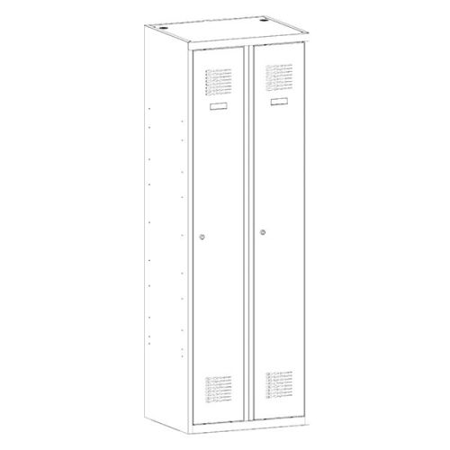 Метален гардероб Malow Wardrobe Locker SUM320W С 2 отделения, 60x50x180 cm Сив