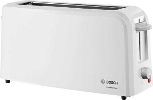 Тостер Bosch TAT3A001, Plastic toaster CompactClass, 825-980 W, For 1 long or 2 small slices of toast, white/light gray