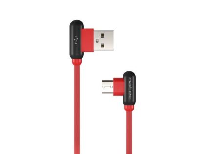 Кабел Natec USB-C(M) -> USB-A (M) 2.0 cable 1m. Angled left/right Red