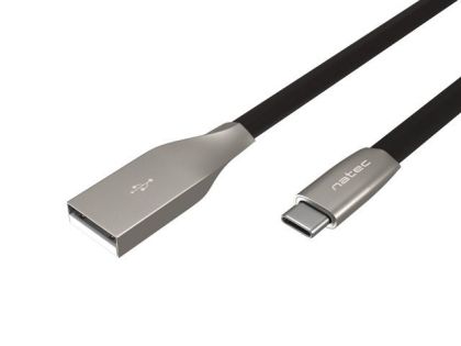 Кабел Natec USB-C(M) -> USB-A (M) 2.0 cable 1m. Black metal