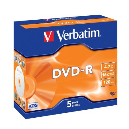 Медия Verbatim DVD-R AZO 4.7GB 16X MATT SILVER SURFACE (5 PACK)