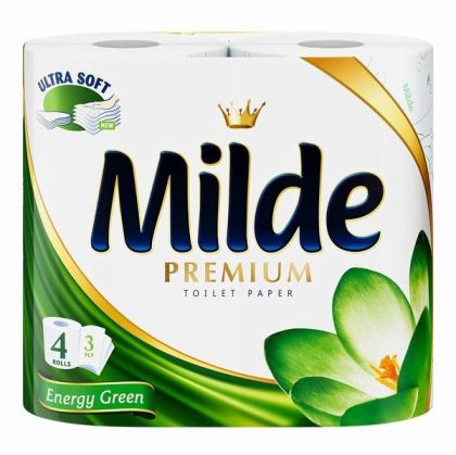 Тоалетна хартия Milde 100% целулоза, трипластова 4 бр. Energy Green