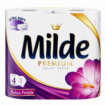 Тоалетна хартия Milde 100% целулоза, трипластова 4 бр. Relax Purple