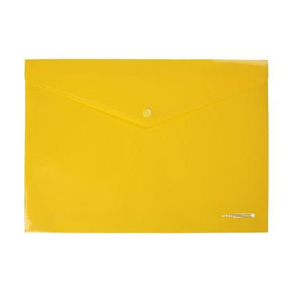 Папка джоб с копче Office Point De Luxe PP А4, Жълта