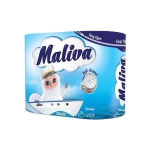 Тоалетна хартия Maliva 100% целулоза, трипластова 4 бр. Atlantic