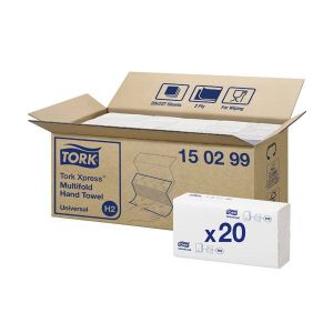 Сгънати кърпи TORK Universal Z-образни, 100% целулоза, двупластови, Бял