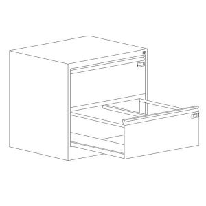 Шкаф за висящи папки Malow File Locker SZK102E Двоен с 2 чекмеджета, 77.5x63x71.5 cm, Сив