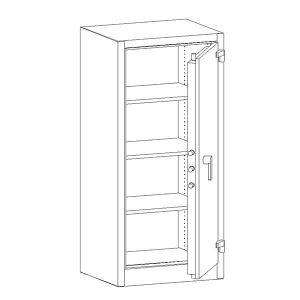 Огнеупорен метален шкаф Malow Office Locker SAM W1A С три рафта, 70x55x150 cm