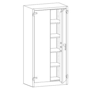 Огнеупорен метален шкаф Malow Office Locker SAM W2A С четири рафта, 95x55x195 cm