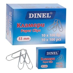 Кламери Dinel Поцинковани 33 mm, 100 бр.