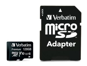 Памет Verbatim micro SDXC 128GB Class 10 (Incl. Adaptor)