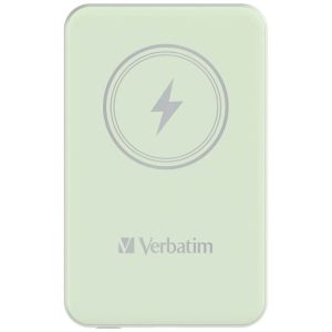 Външна батерия Verbatim MCP-5GN Power Pack 5000 mAh with UBS-C® PD 20W / Magnetic Wireless Charging 15W Green