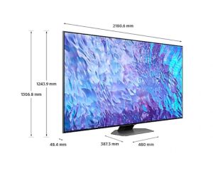 Телевизор Samsung 98'' 98Q80 4K QLED , SMART, Bluetooth 5.2, Wi-Fi 5, 4xHDMI 2.1, 2xUSB, Carbon Silver