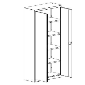 Метален шкаф Malow Office Locker SBM 202 С четири рафта, 80x43.5x199 cm Сив