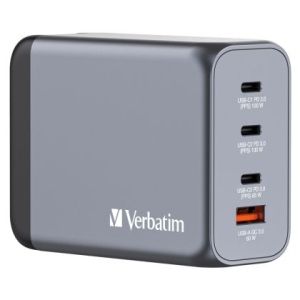 Зарядно устройство Verbatim GNC-200 GaN Charger 4 Port 200W USB A/C (EU/UK/US)