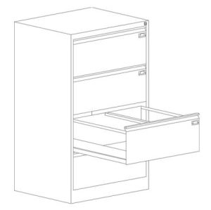 Шкаф за висящи папки Malow File Locker SZK302E Двоен с 4 чекмеджета, 77.5x63x128.5 cm, Сив