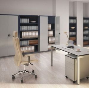 Метален шкаф Malow Office Locker RZ 202 С четири рафта, 80x43.5x199 cm Сив