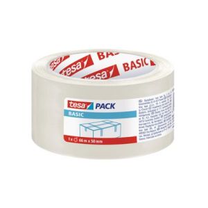 Лепяща лента Tesa Basic Pack Опаковъчна хотмелт 50 mm x 66 m, Безцветна