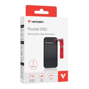 Твърд диск Verbatim Pocket SSD USB 3.2 Gen 2 1TB Black/Red