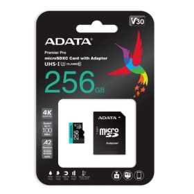 Памет Adata 256GB MicroSDXC UHS-I U3 V30S A2 (1 adapter)