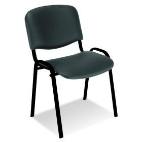 Стол ISO Black Посетителски, Изкуствена кожа, Черен