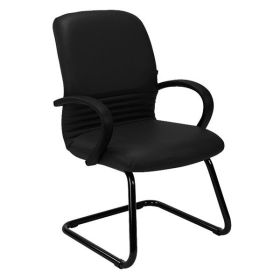 Стол Mirage Black CF LB Посетителски, Естествена кожа, Черен