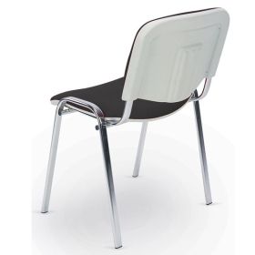 Стол ISO Bianco Chrome Посетителски, Изкуствена кожа, Черен