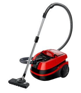 Перяща прахосмукачка Bosch BWD421PET, 3in1 vacuum cleaner for dry and wet cleaning, 2,5 lt dust container, 2100 W, HEPA H13, 12 m radius, liquid pick-up nozzles, parquet brush, turbo brush, mattress brush, water tank: 5 l, tornado red-black
