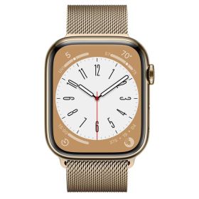 Часовник Apple Watch Series 8 GPS + Cellular 45mm Gold Stainless Steel Case with Gold Milanese Loop