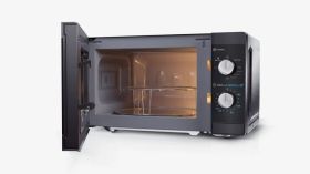Микровълнова печка Sharp YC-MG01E-B, Manual control, Built-in microwave grill, Grill Power: 1000W, Cavity Material -steel, 20l, 800 W, Defrost, Black door, Cabinet Colour: Black