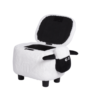 Детска табуретка с ракла - бяла овца