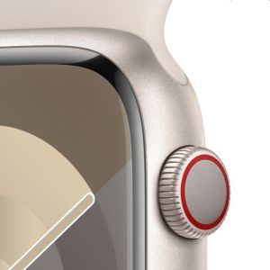 Часовник Apple Watch Series 9 GPS + Cellular 45mm Starlight Aluminium Case with Starlight Sport Band - S/M
