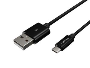 Кабел Natec USB-C(M) -> USB-A (M) 2.0 cable 1m. Black nylon