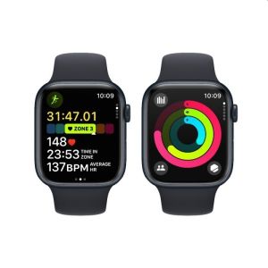 Часовник Apple Watch Series 9 GPS + Cellular 45mm Midnight Aluminium Case with Midnight Sport Band - M/L