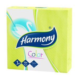 Салфетки Harmony Color 100% целулоза, еднопластови 33x33 cm, 50 бр. Жълти