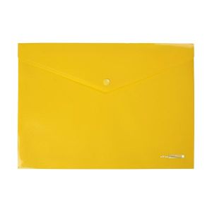 Папка джоб с копче Office Point De Luxe PP А4, Жълта