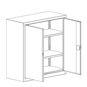 Метален шкаф Malow Office Locker SBM 102 С два рафта, 80x43.5x104 cm Сив