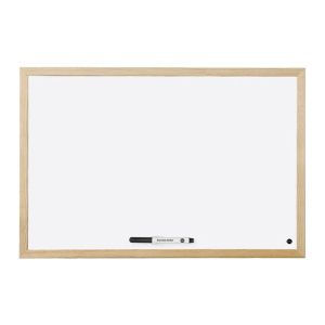 Бяла дъска Bi-Office Магнитна, с дървена рамка 60x90 cm
